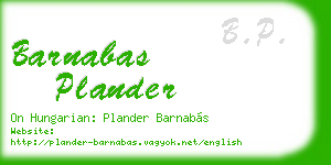 barnabas plander business card